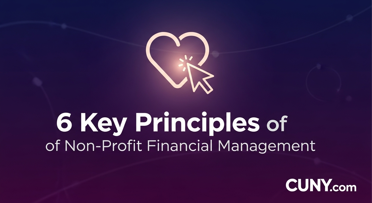 A guide to non-profit financial management, showing a plant growing from a stack of coins to represent financial health.