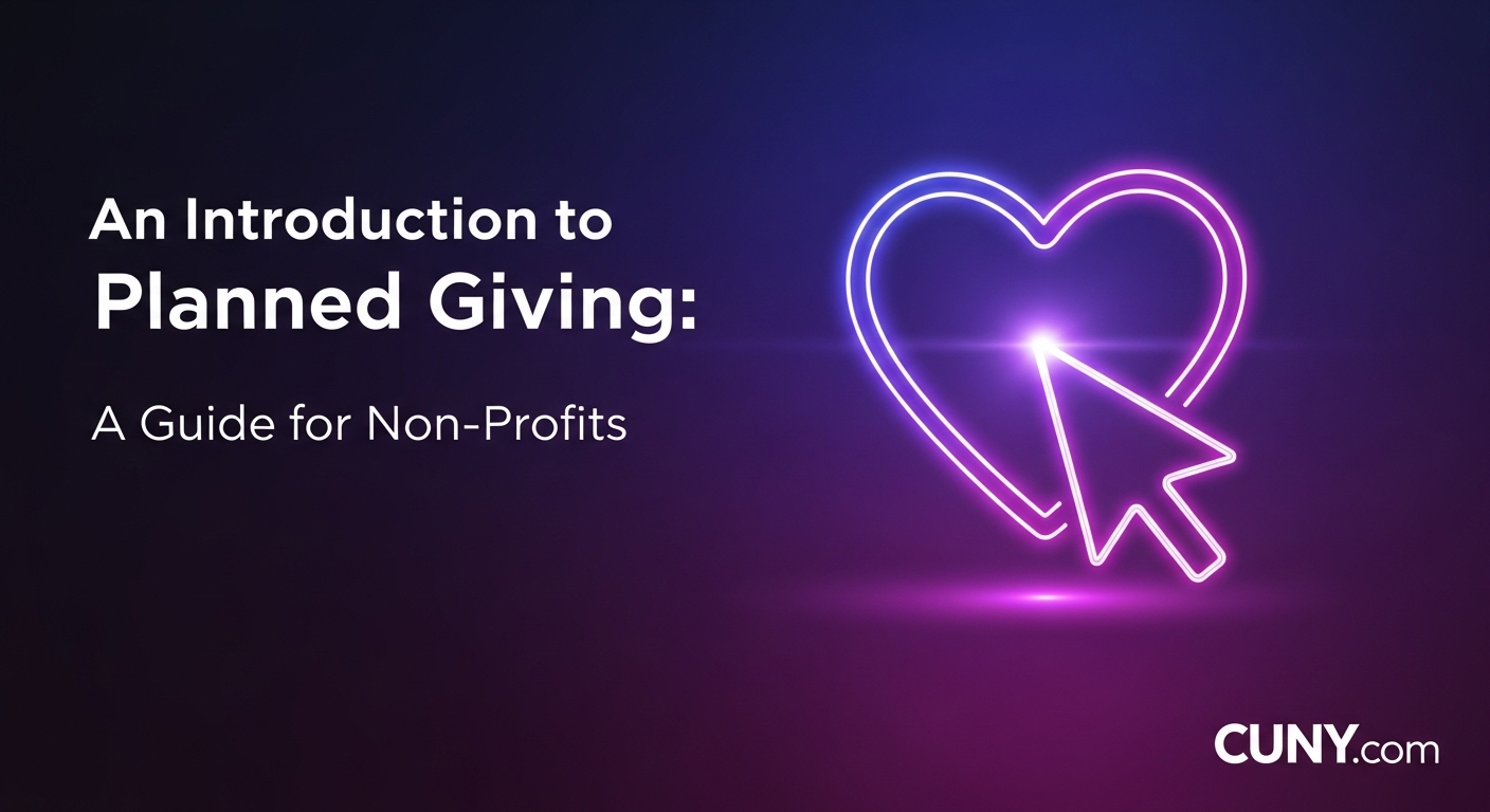 A guide to planned giving for non-profits, showing hands tending a sapling that casts the shadow of a large tree.