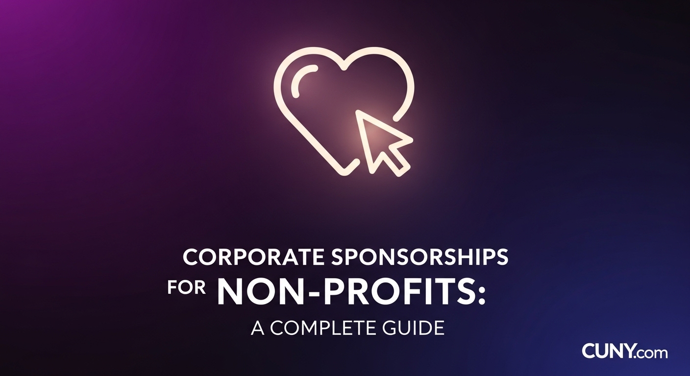 A guide to corporate sponsorships for non-profits, showing a handshake between a non-profit and a business, symbolizing a partnership.